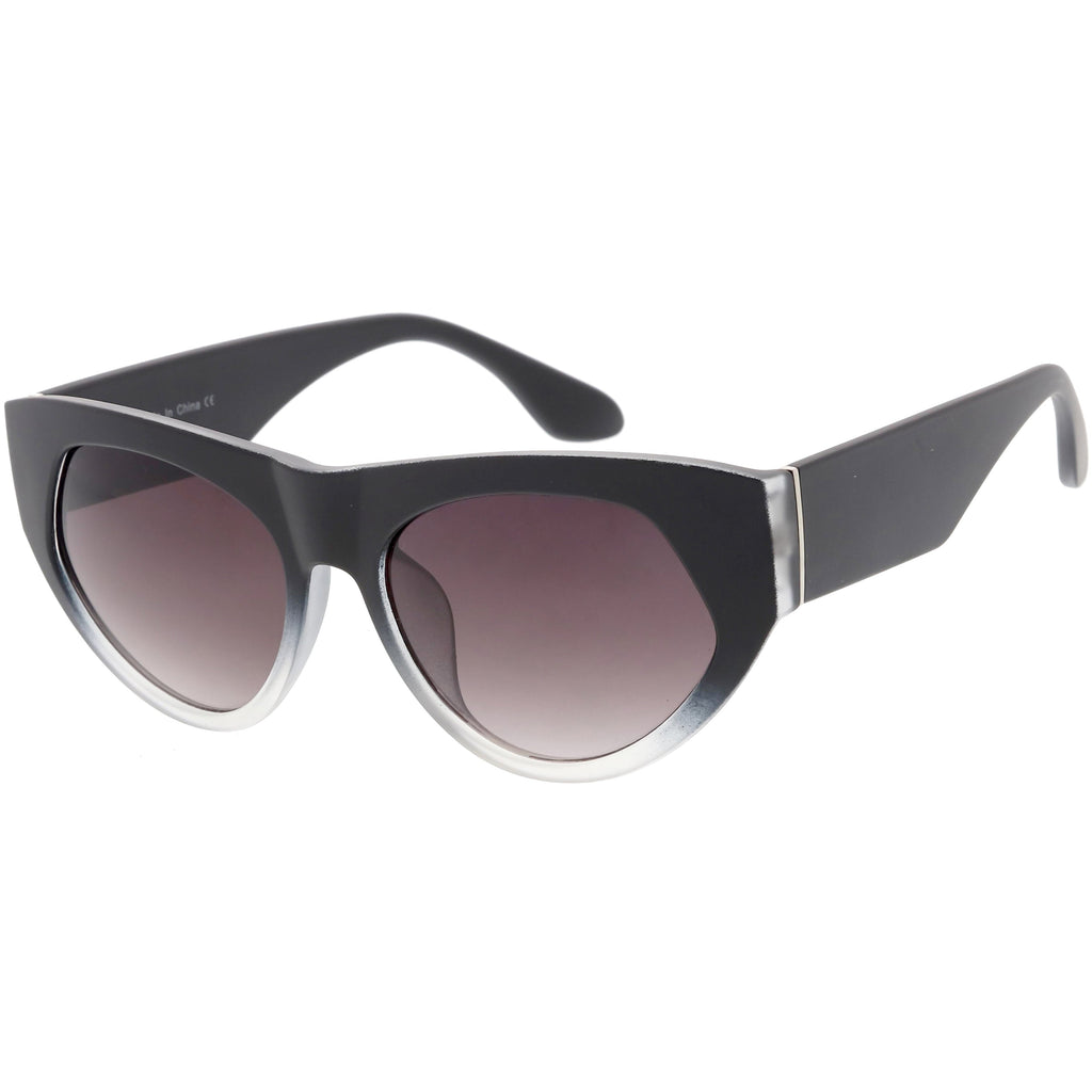 Women's Oversize Block Slanted Lens Cat Eye Sunglasses C863