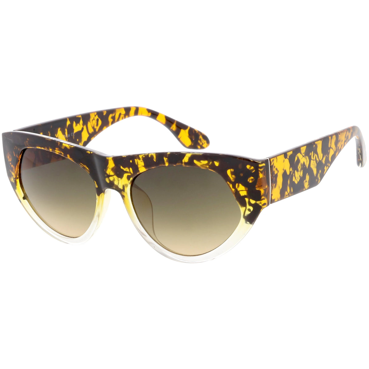 Women's Oversize Block Slanted Lens Cat Eye Sunglasses C863