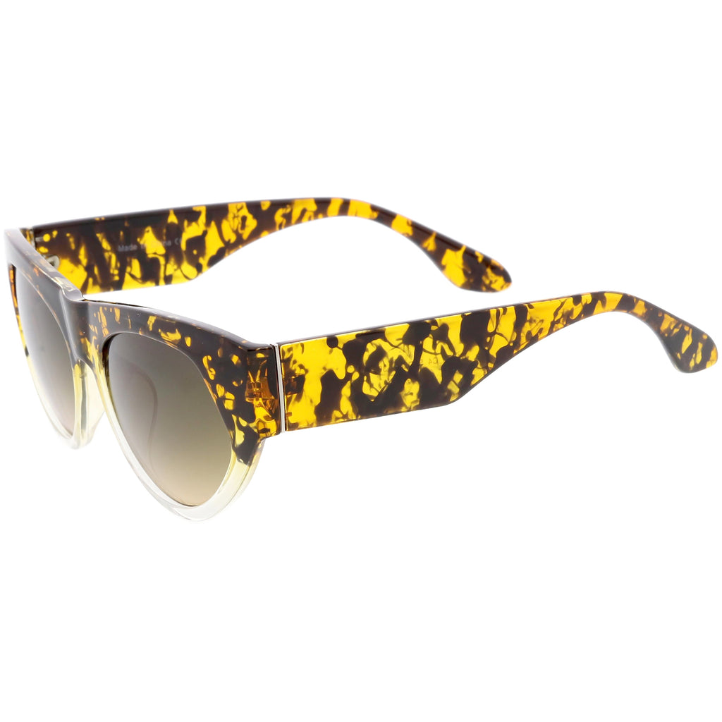 Women's Oversize Block Slanted Lens Cat Eye Sunglasses C863