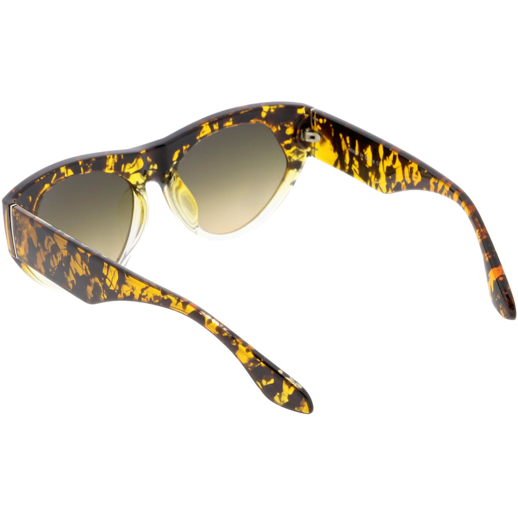 Women's Oversize Block Slanted Lens Cat Eye Sunglasses C863