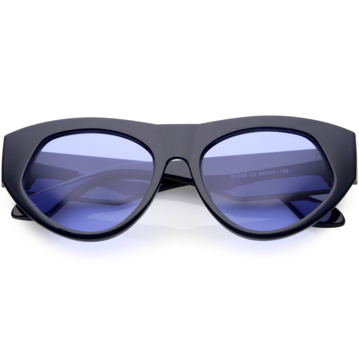 Women's Oversize Block Slanted Lens Cat Eye Sunglasses C863