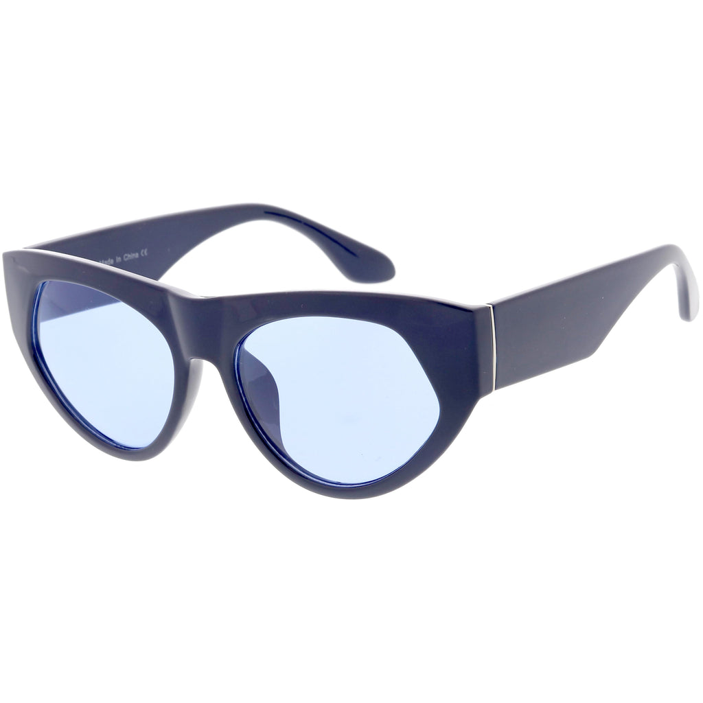 Women's Oversize Block Slanted Lens Cat Eye Sunglasses C863