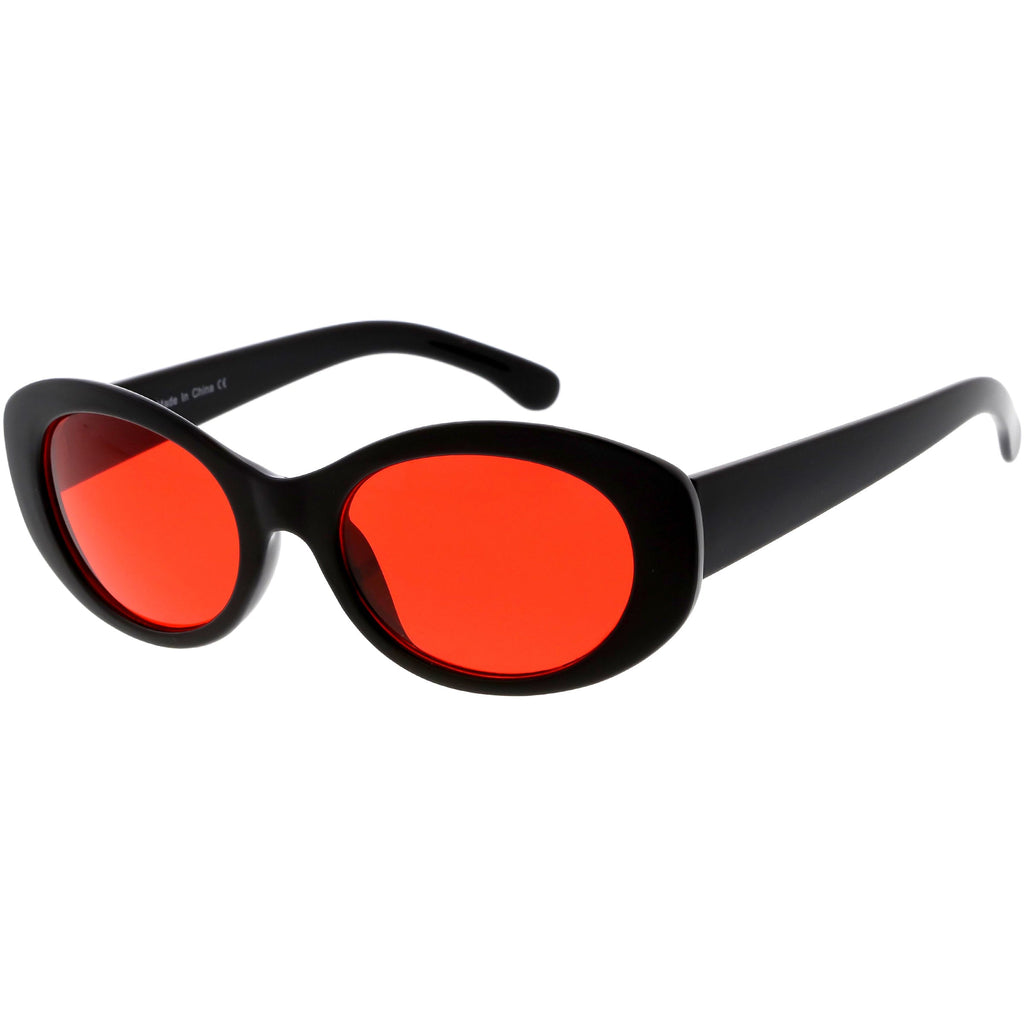 Women's Retro Oval Clout Thick Frame Sunglasses C867