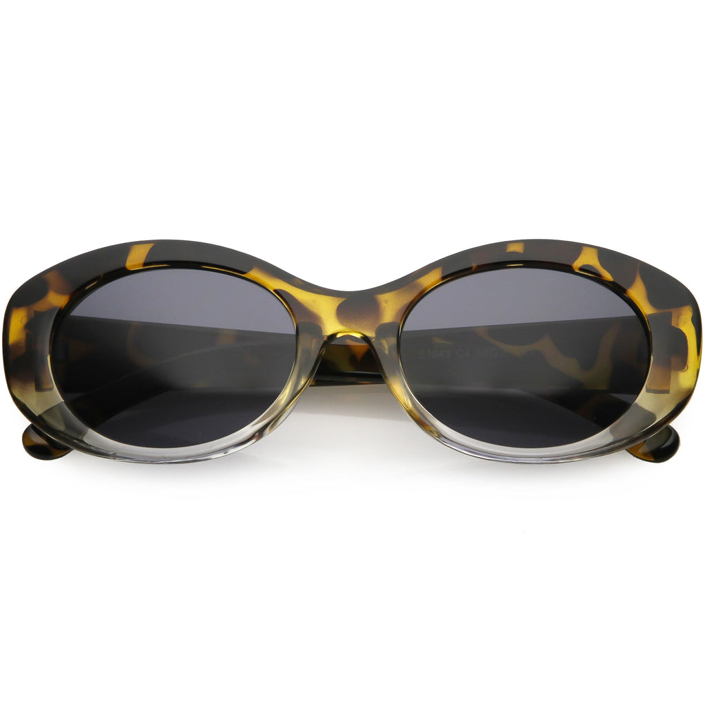 Women's Retro Oval Clout Thick Frame Sunglasses C867