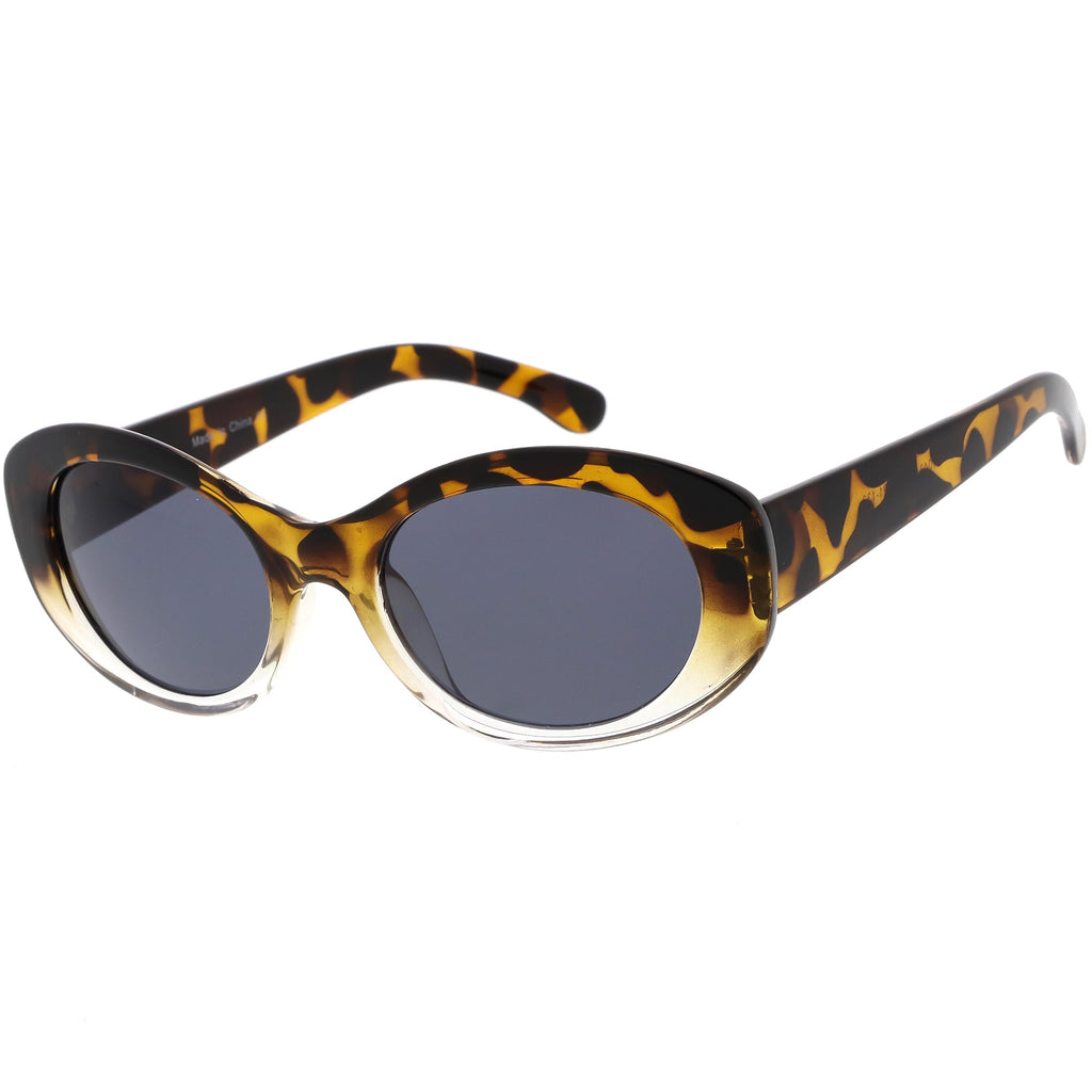 Women's Retro Oval Clout Thick Frame Sunglasses C867