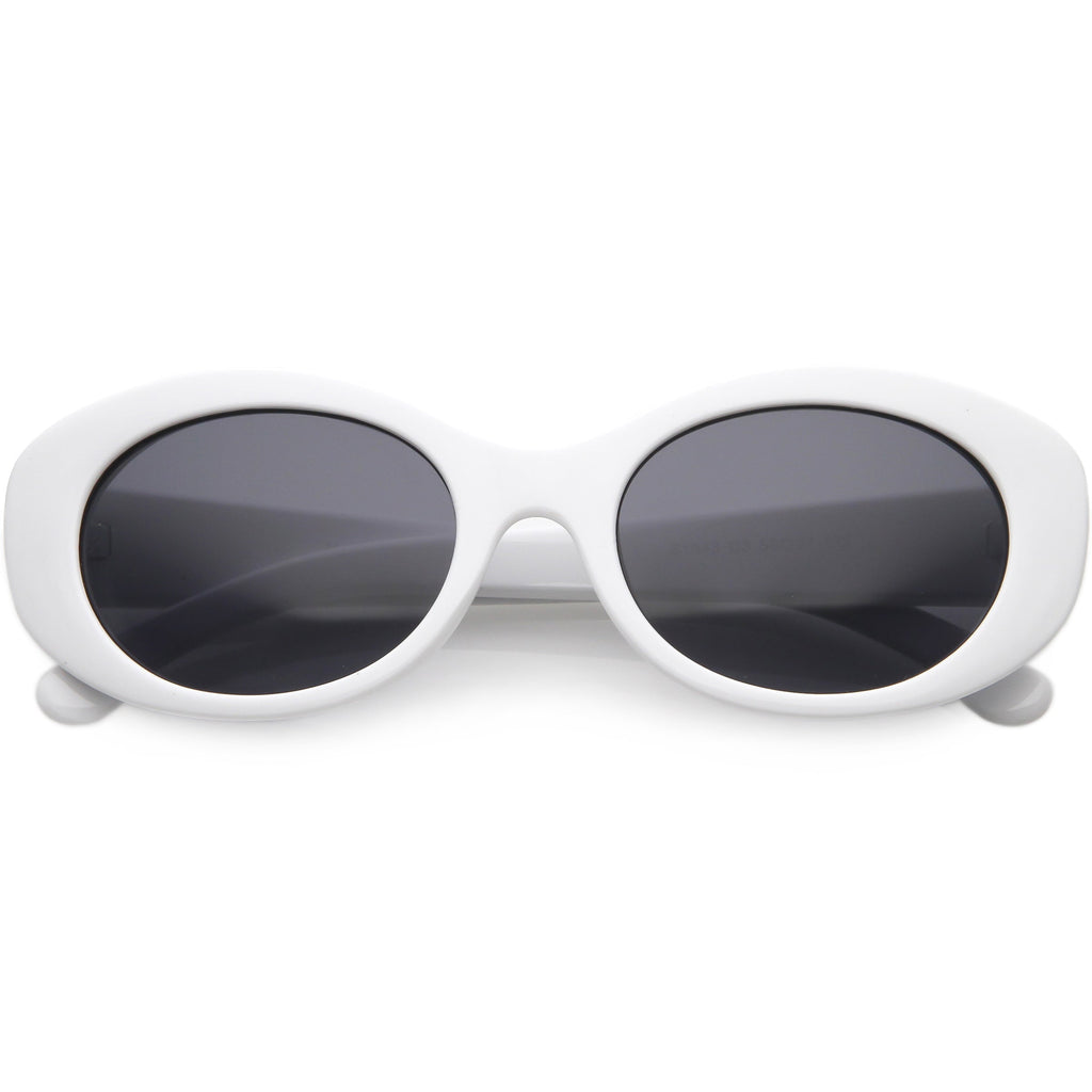 Women's Retro Oval Clout Thick Frame Sunglasses C867