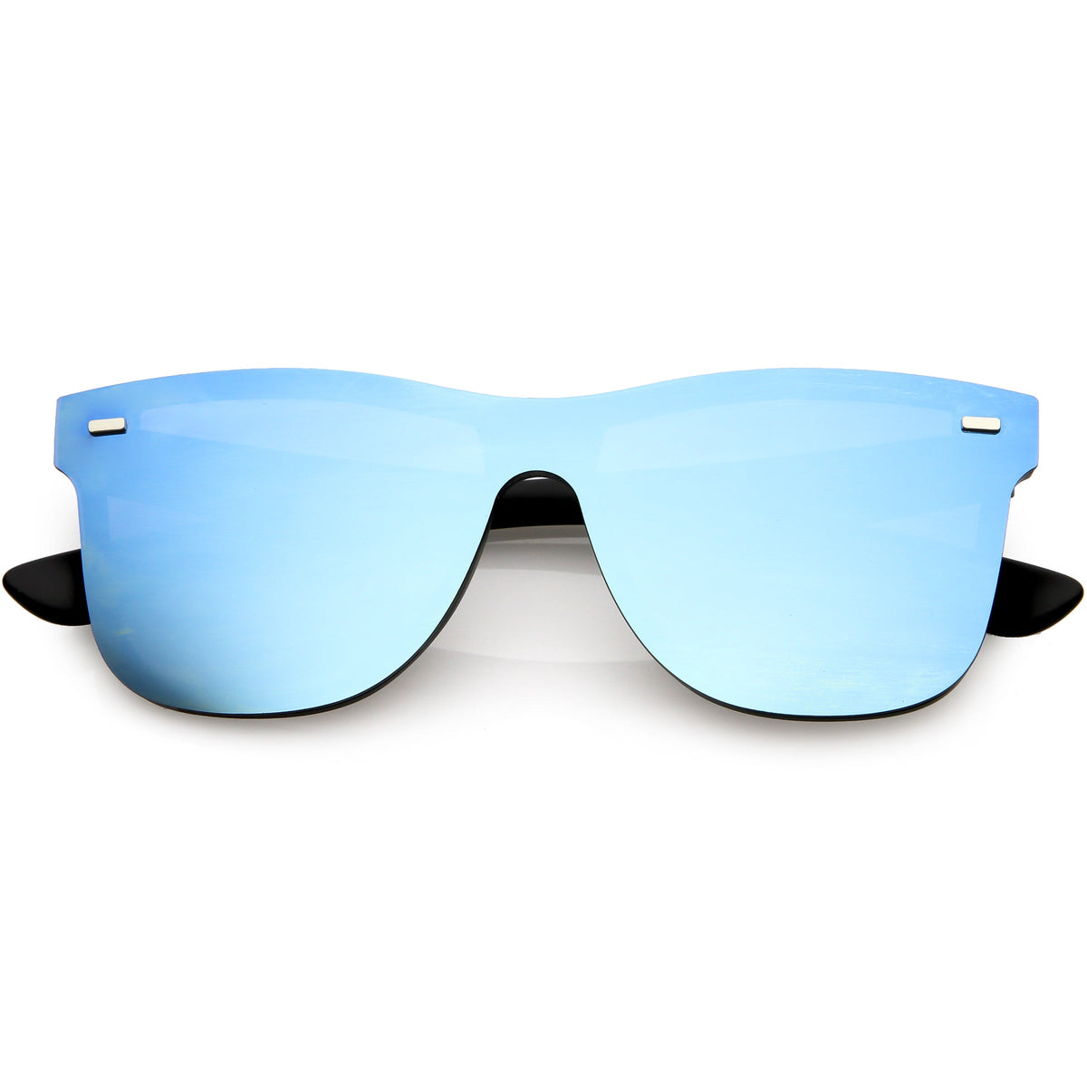 Retro Modern Horned Rim Flat Mirrored Lens Sunglasses C869