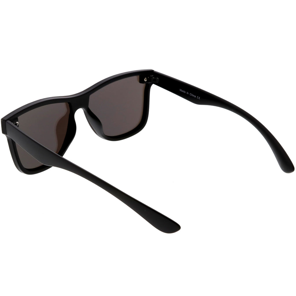 Retro Modern Horned Rim Flat Mirrored Lens Sunglasses C869
