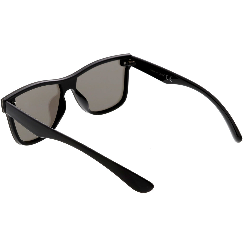 Retro Modern Horned Rim Flat Mirrored Lens Sunglasses C869