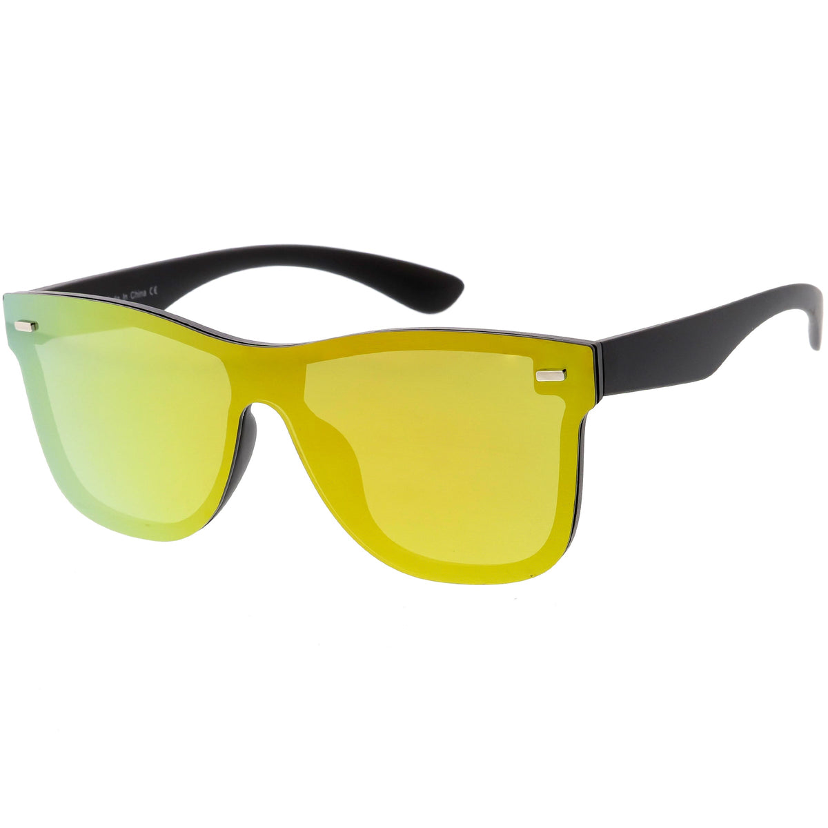 Retro Modern Horned Rim Flat Mirrored Lens Sunglasses C869
