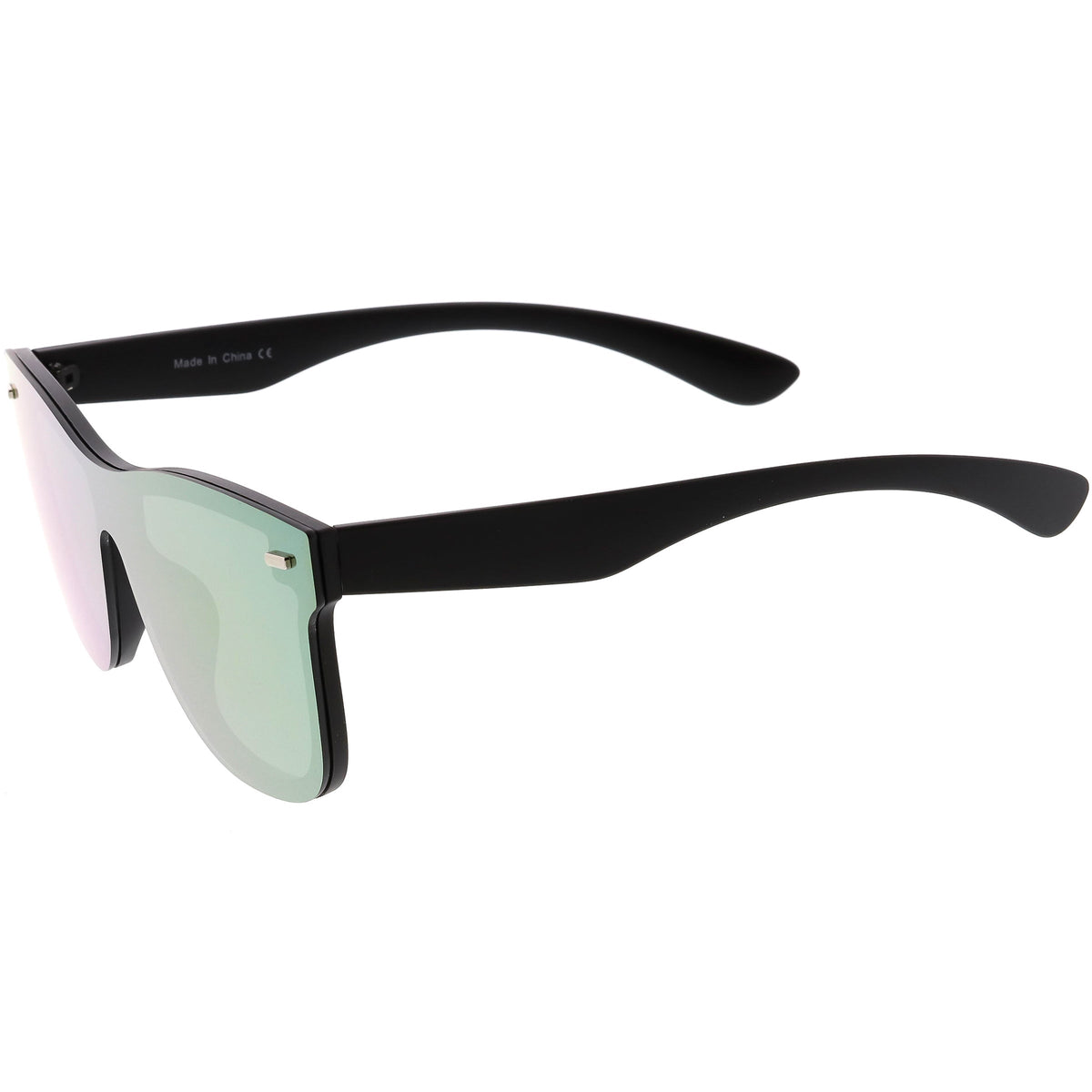 Retro Modern Horned Rim Flat Mirrored Lens Sunglasses C869