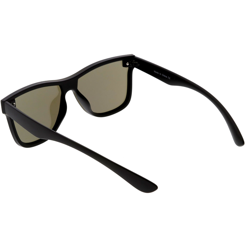 Retro Modern Horned Rim Flat Mirrored Lens Sunglasses C869