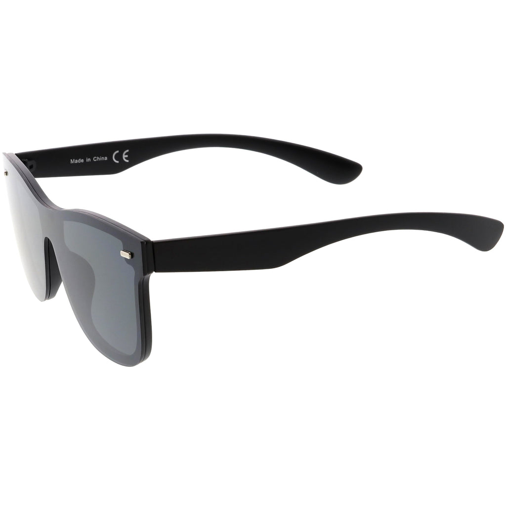 Retro Modern Horned Rim Flat Mirrored Lens Sunglasses C869