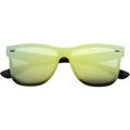Retro Modern Horned Rim Flat Mirrored Lens Sunglasses C869