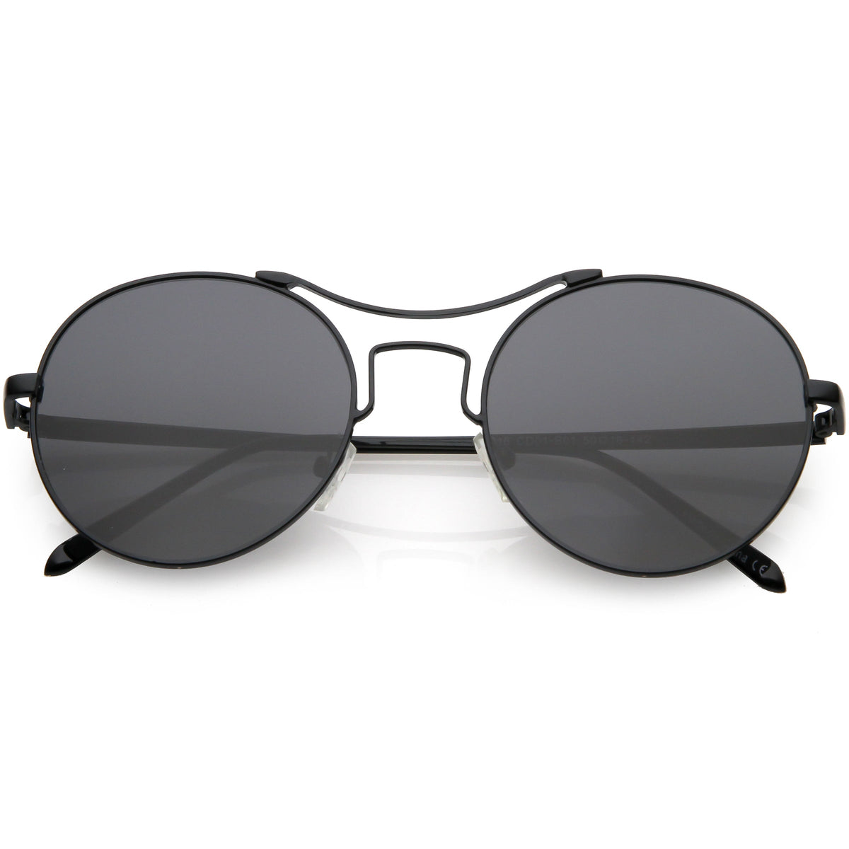 Chic Modern Slim Metal Flat Lens Round Sunglasses C873
