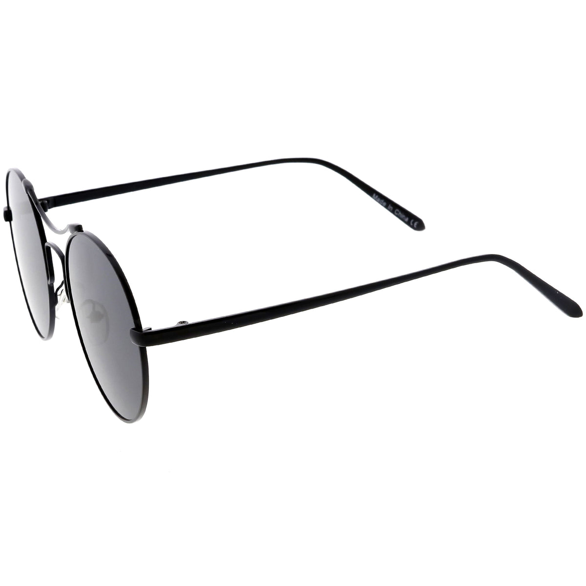 Chic Modern Slim Metal Flat Lens Round Sunglasses C873