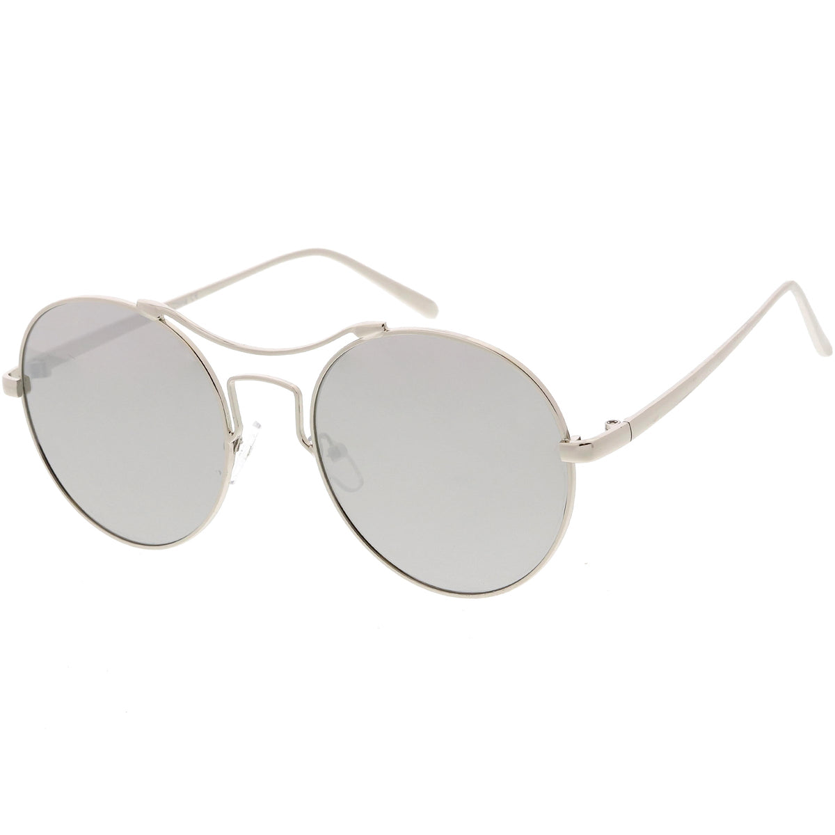 Chic Modern Slim Metal Flat Lens Round Sunglasses C873