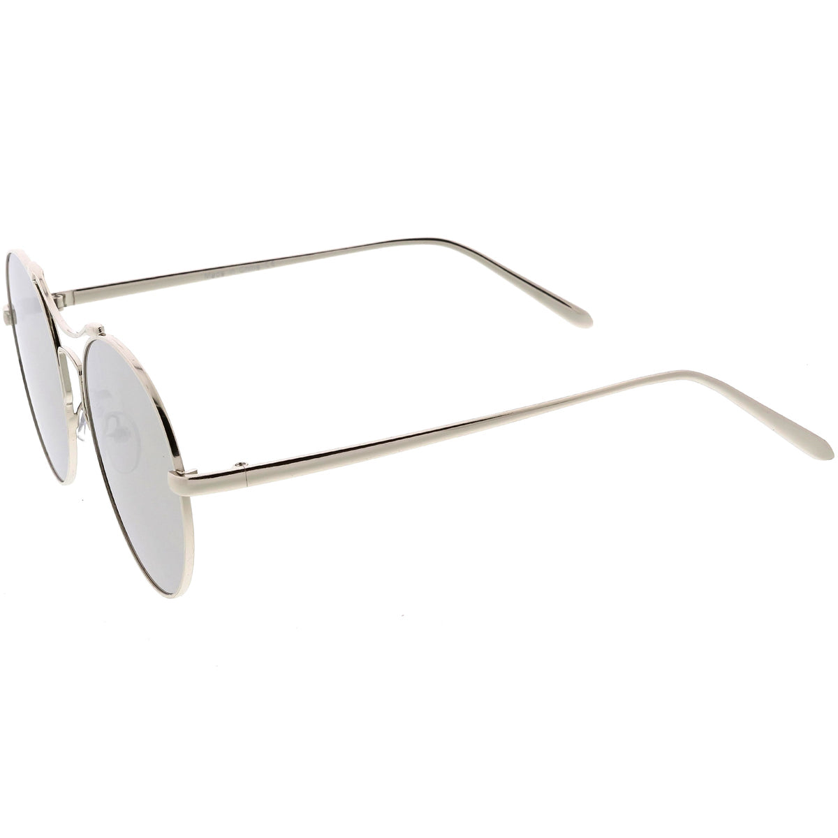 Chic Modern Slim Metal Flat Lens Round Sunglasses C873