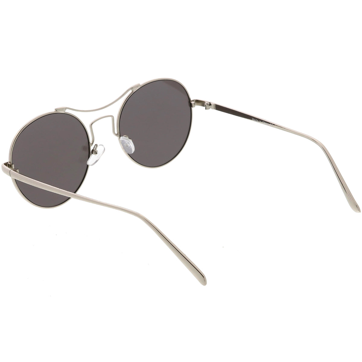Chic Modern Slim Metal Flat Lens Round Sunglasses C873