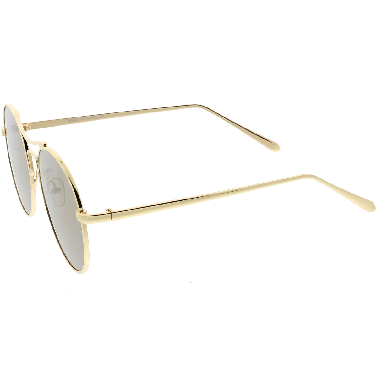 Chic Modern Slim Metal Flat Lens Round Sunglasses C873