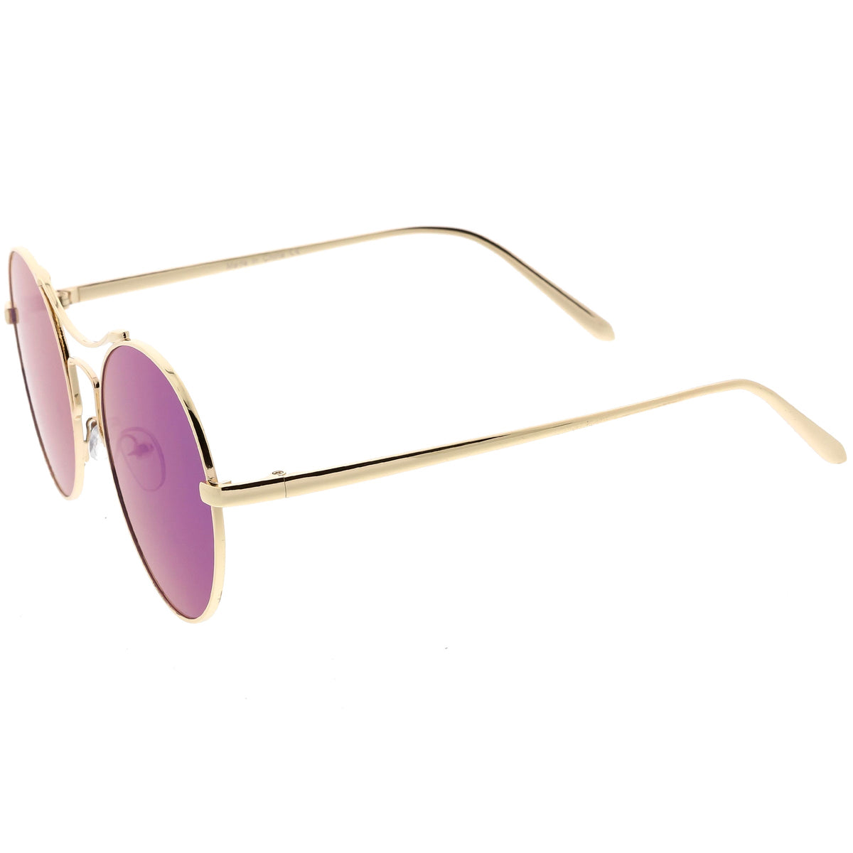Chic Modern Slim Metal Flat Lens Round Sunglasses C873