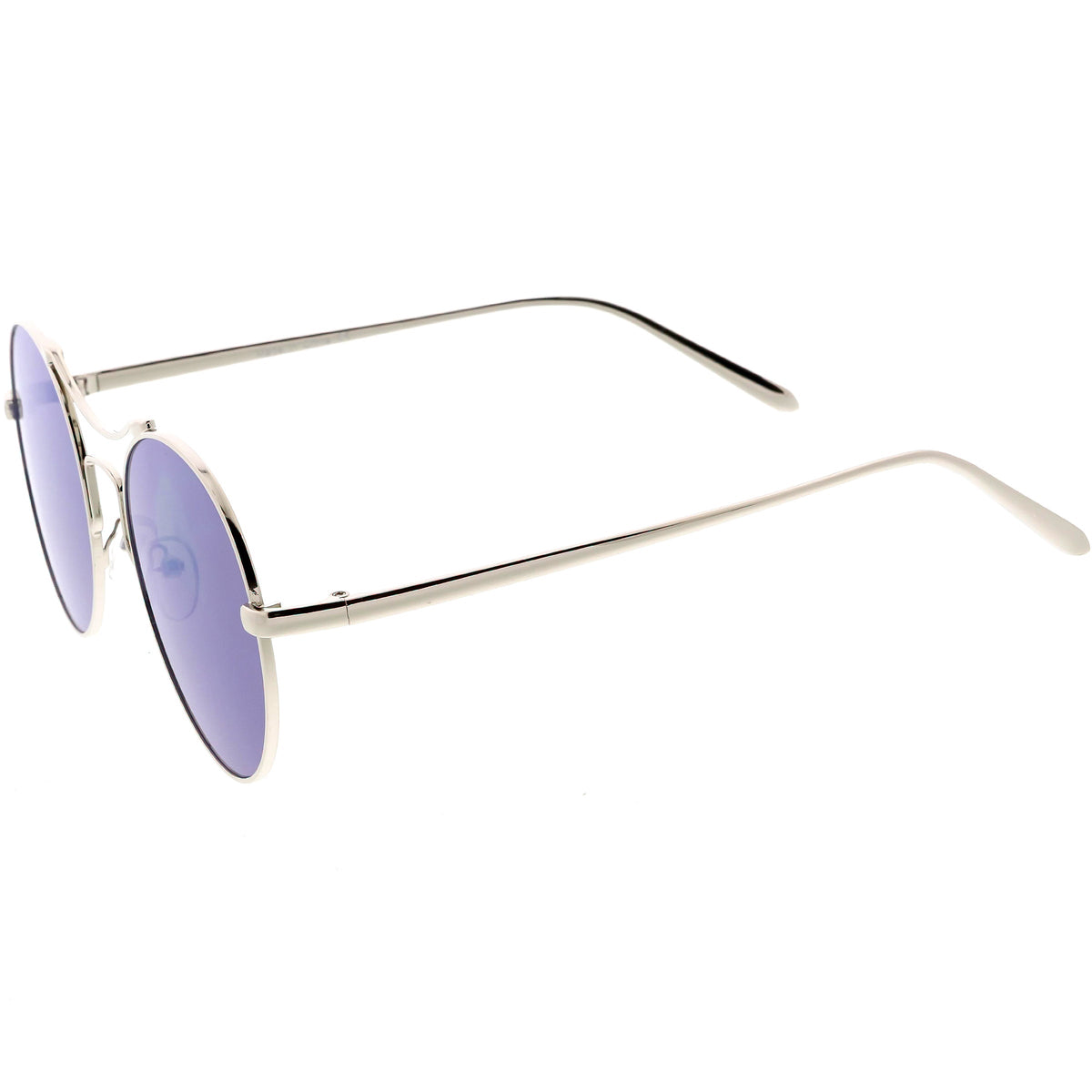 Chic Modern Slim Metal Flat Lens Round Sunglasses C873