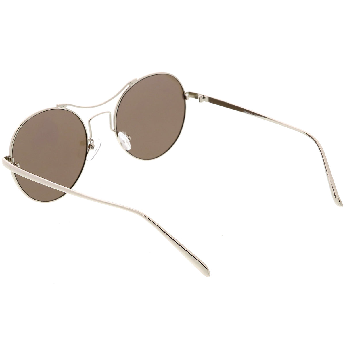 Chic Modern Slim Metal Flat Lens Round Sunglasses C873
