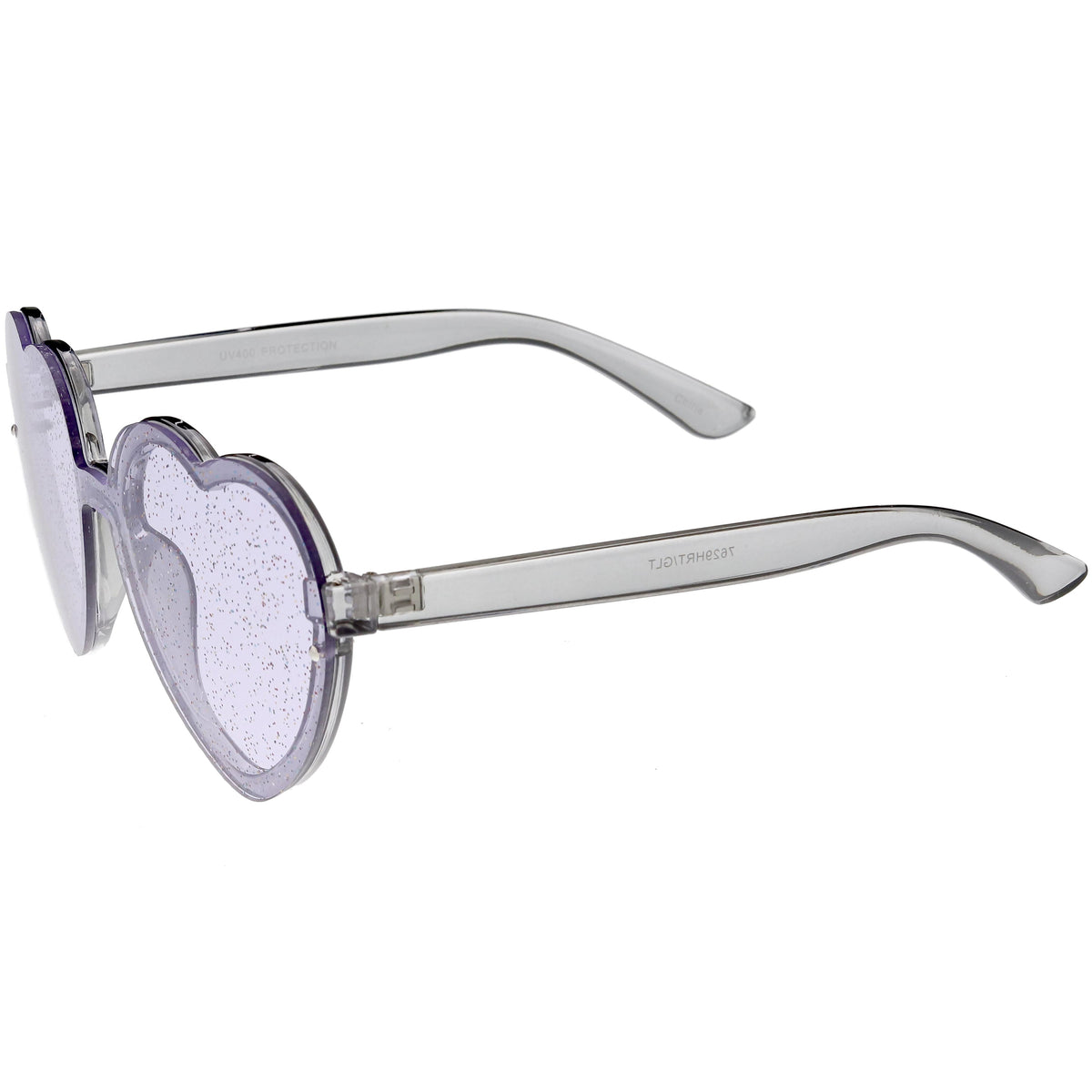 Women's Colorful Heart Shape Glitter Lens Novelty Sunglasses C879