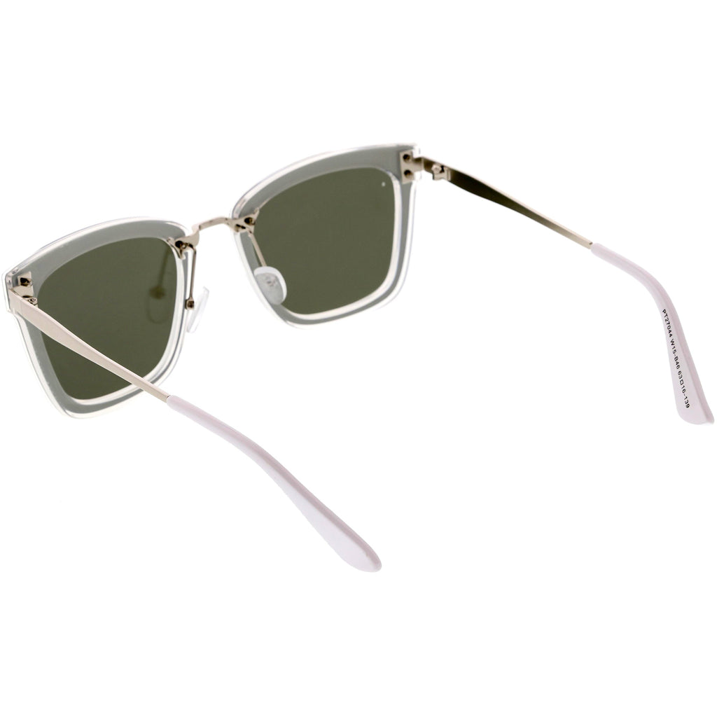 Women's Premium Flat Infinity Mirrored Polarized Lens Sunglasses C882