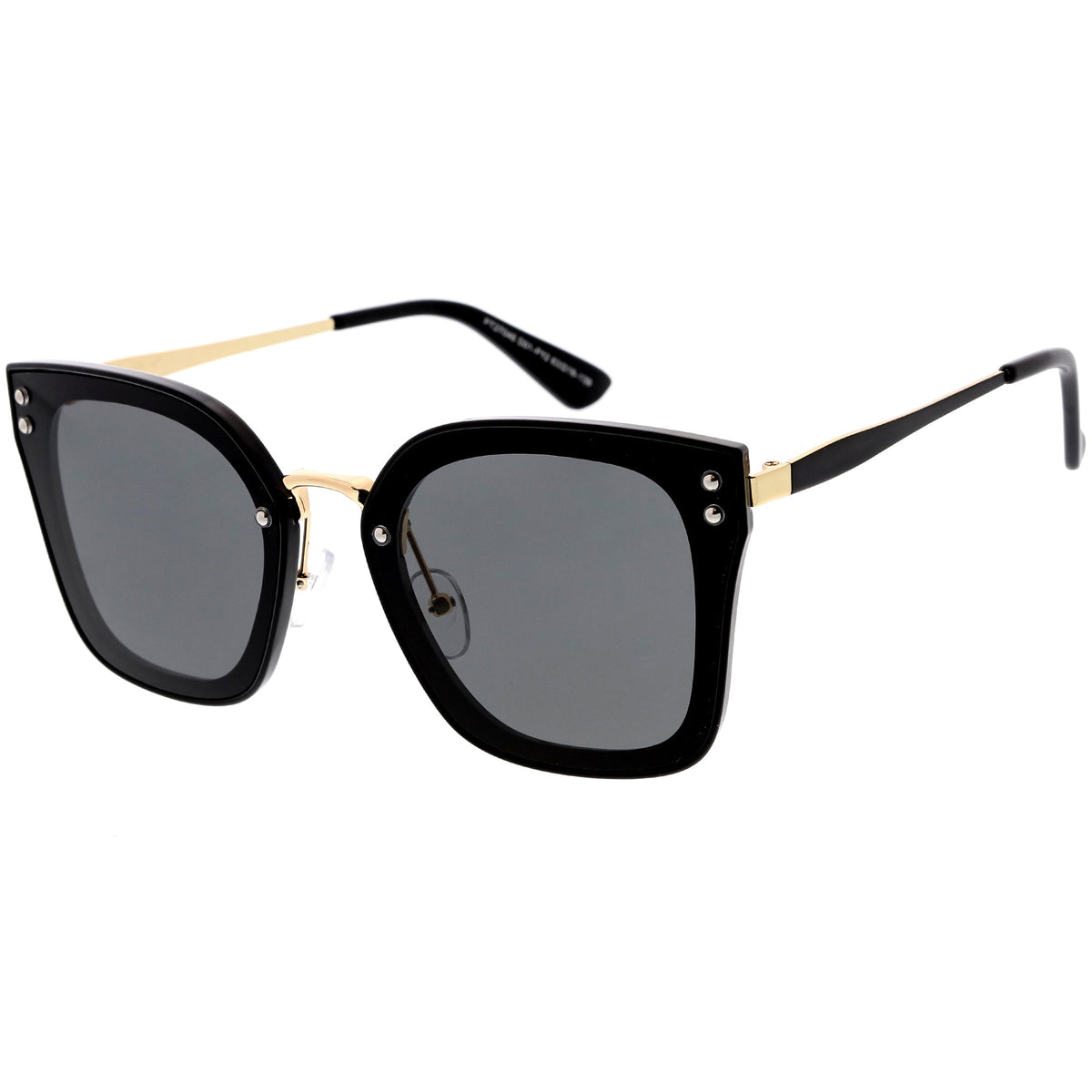 Women's Oversize Square Mirrored Polarized Flat Lens Sunglasses C883