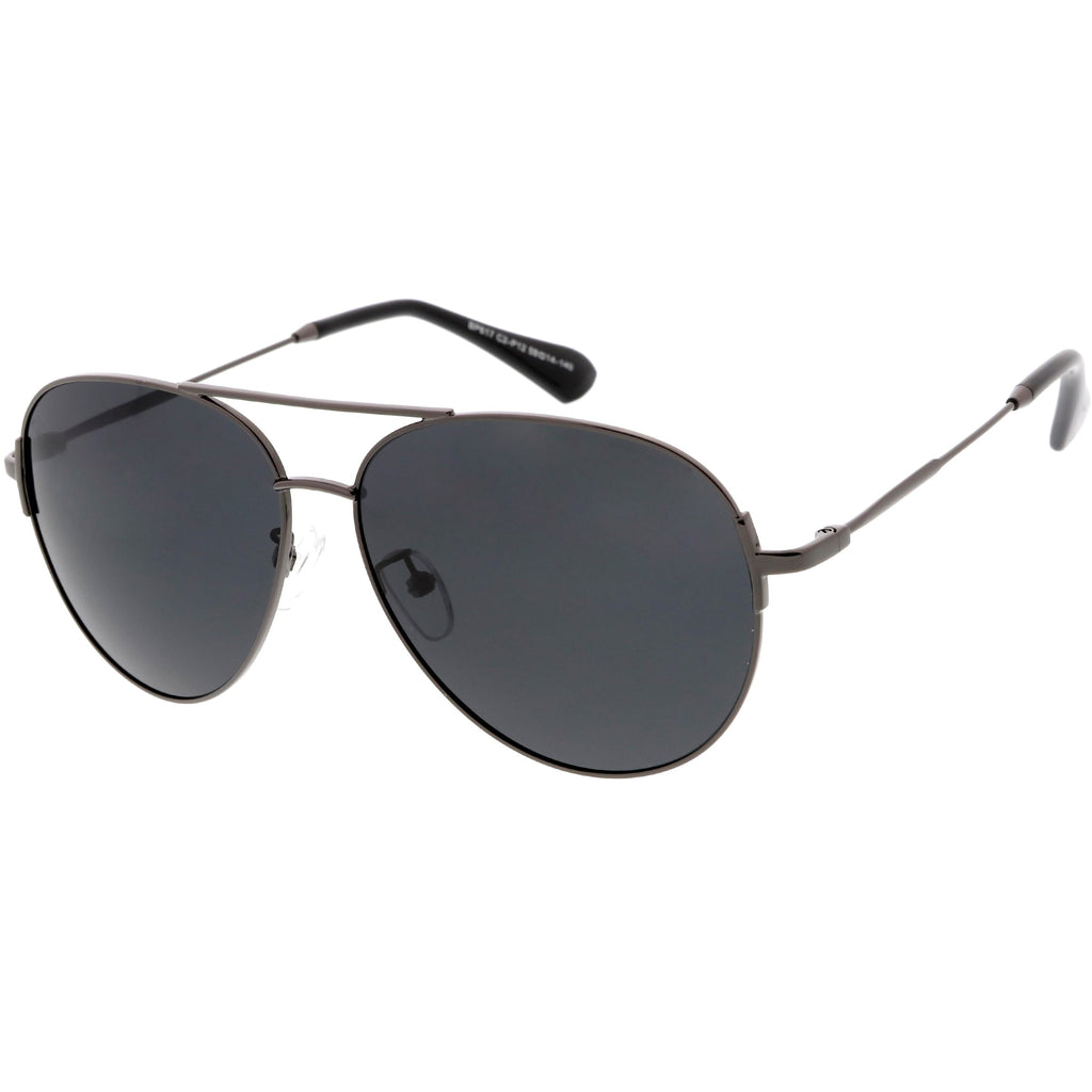 Oversize Metal Arms Polarized Lens Aviator Sunglasses C886
