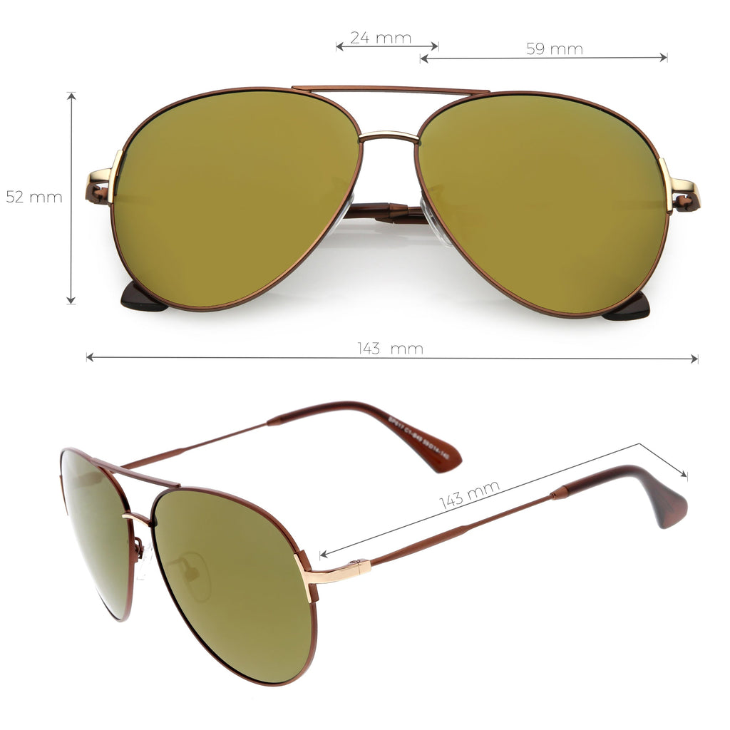 Oversize Metal Arms Polarized Lens Aviator Sunglasses C886