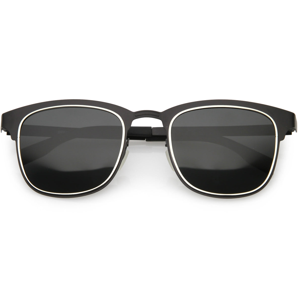 Classic Metal Polarized Lens Horn Rimmed Square Sunglasses C887