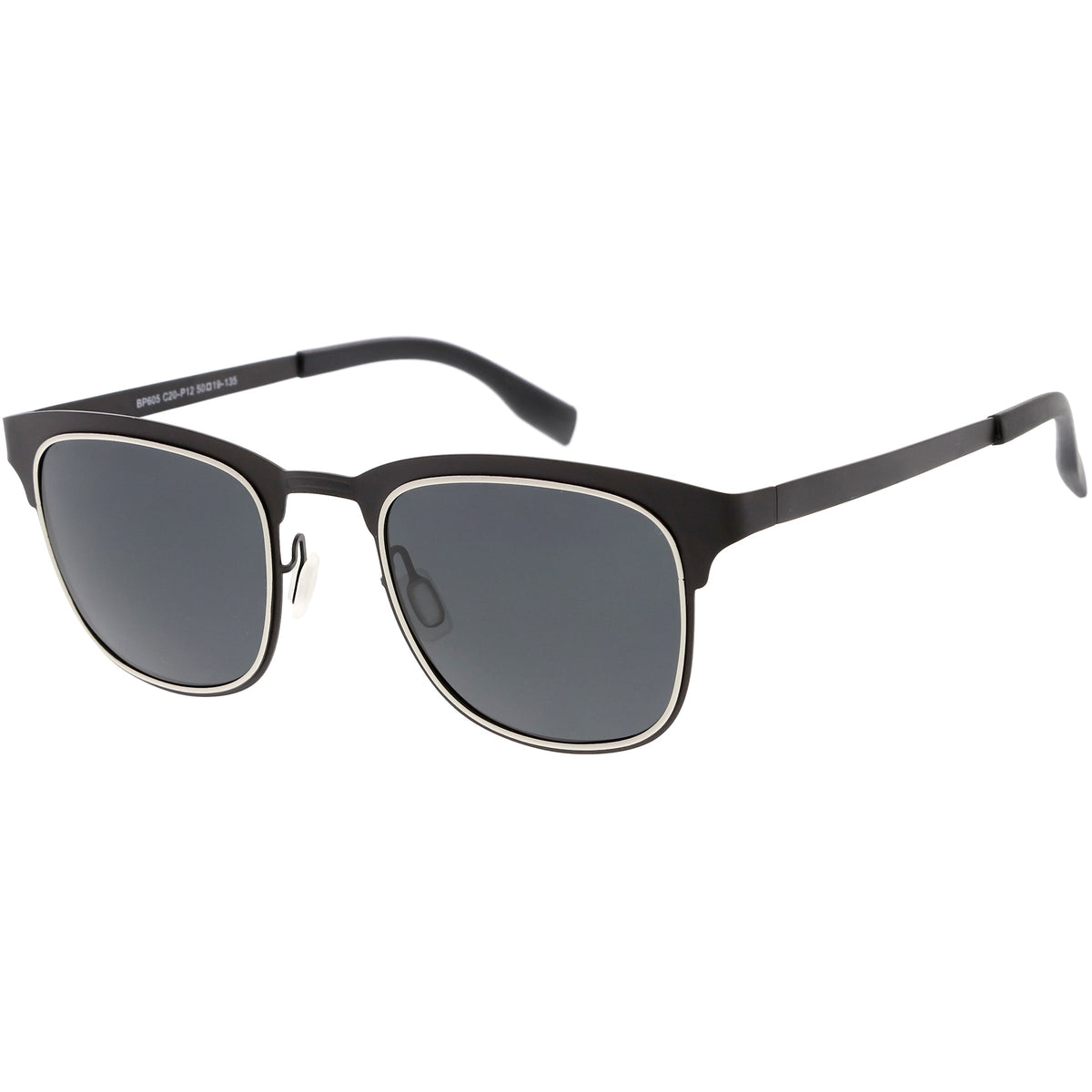 Classic Metal Polarized Lens Horn Rimmed Square Sunglasses C887