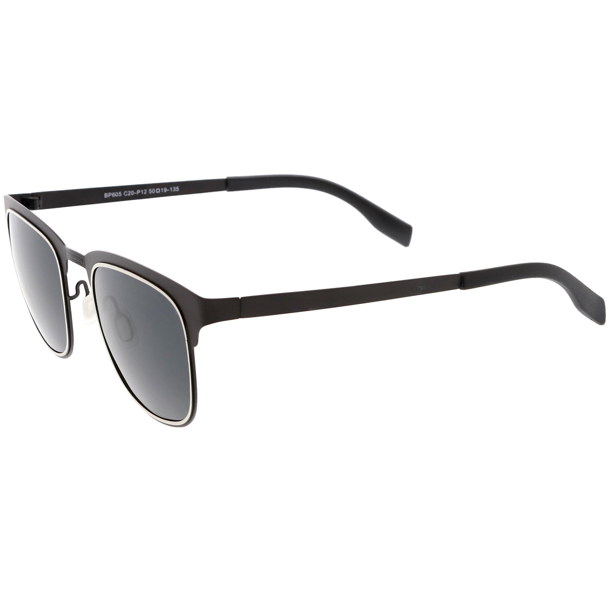 Classic Metal Polarized Lens Horn Rimmed Square Sunglasses C887