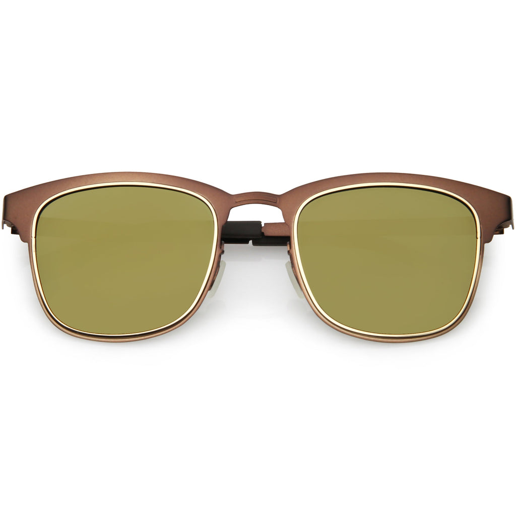 Classic Metal Polarized Lens Horn Rimmed Square Sunglasses C887
