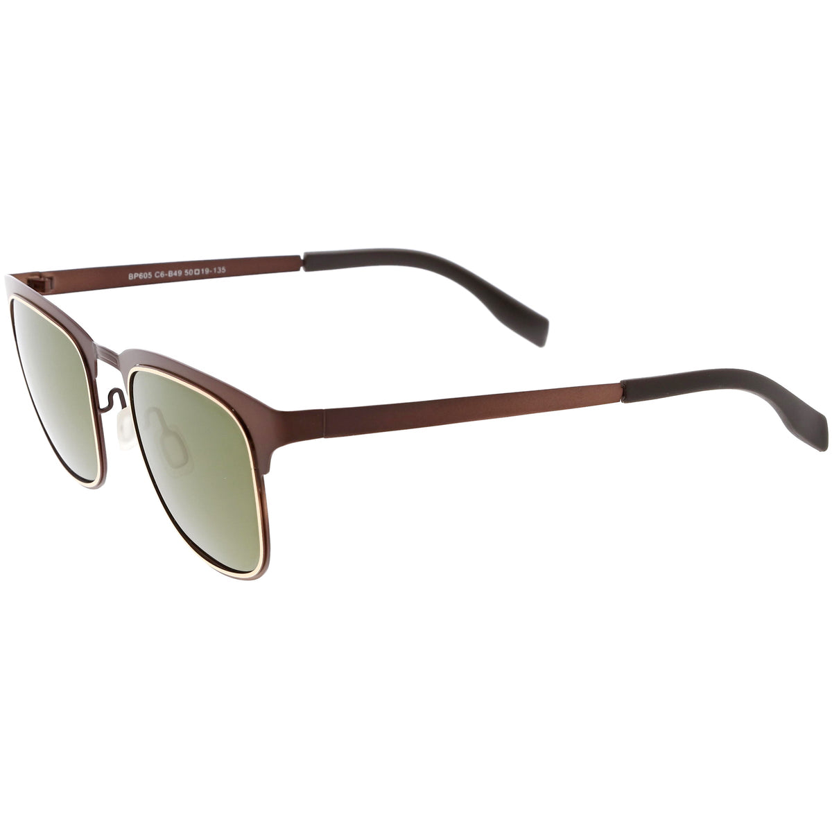 Classic Metal Polarized Lens Horn Rimmed Square Sunglasses C887