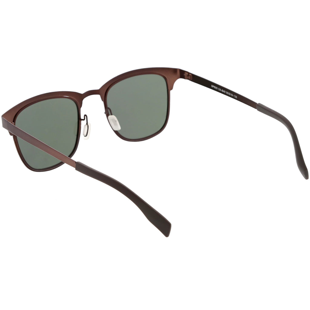 Classic Metal Polarized Lens Horn Rimmed Square Sunglasses C887