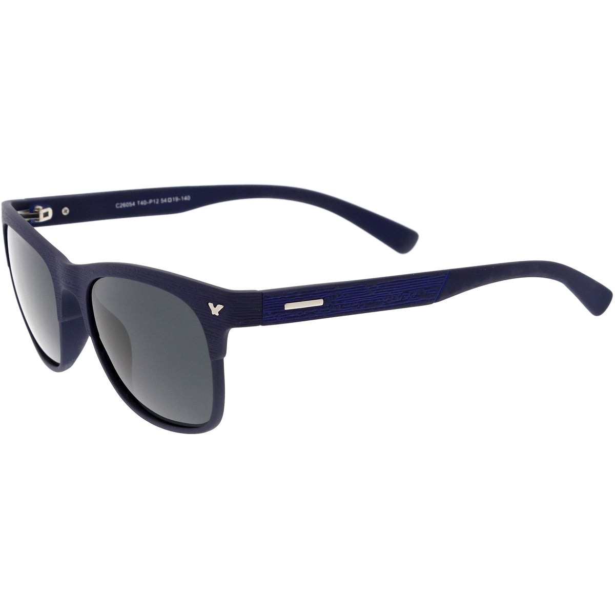 Polarized Lens Faux Wood Textured Horn Rimmed Square Sunglasses C889