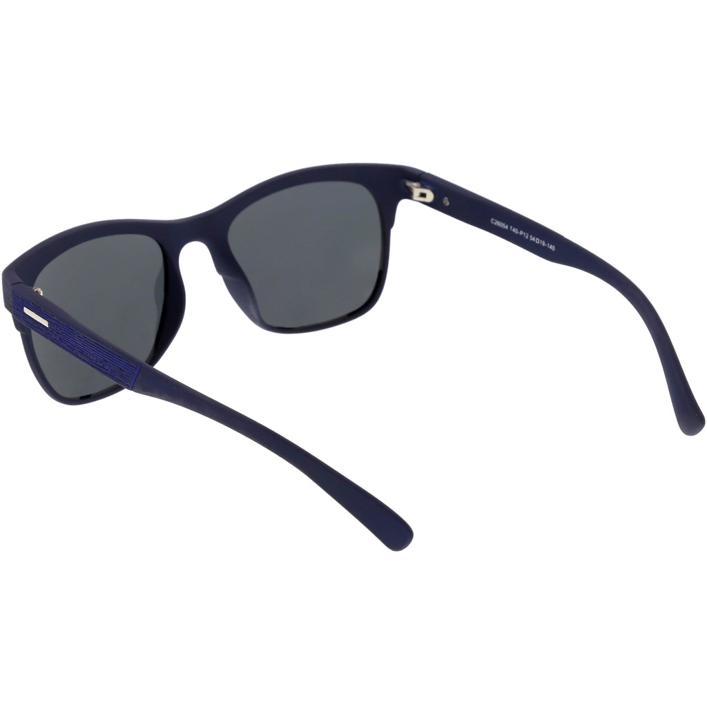 Polarized Lens Faux Wood Textured Horn Rimmed Square Sunglasses C889
