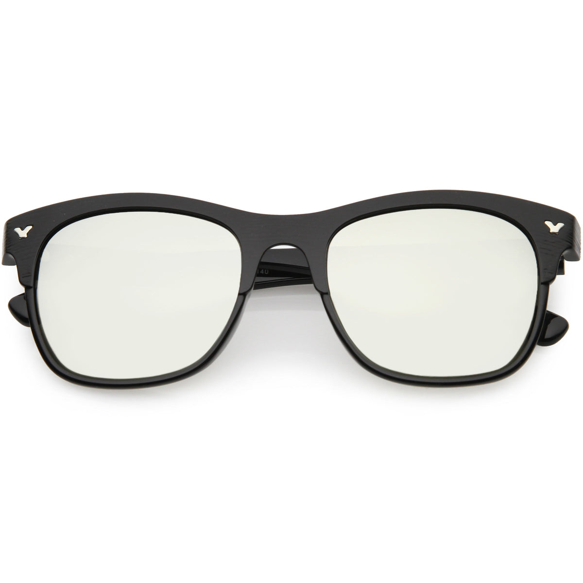 Polarized Lens Faux Wood Textured Horn Rimmed Square Sunglasses C889