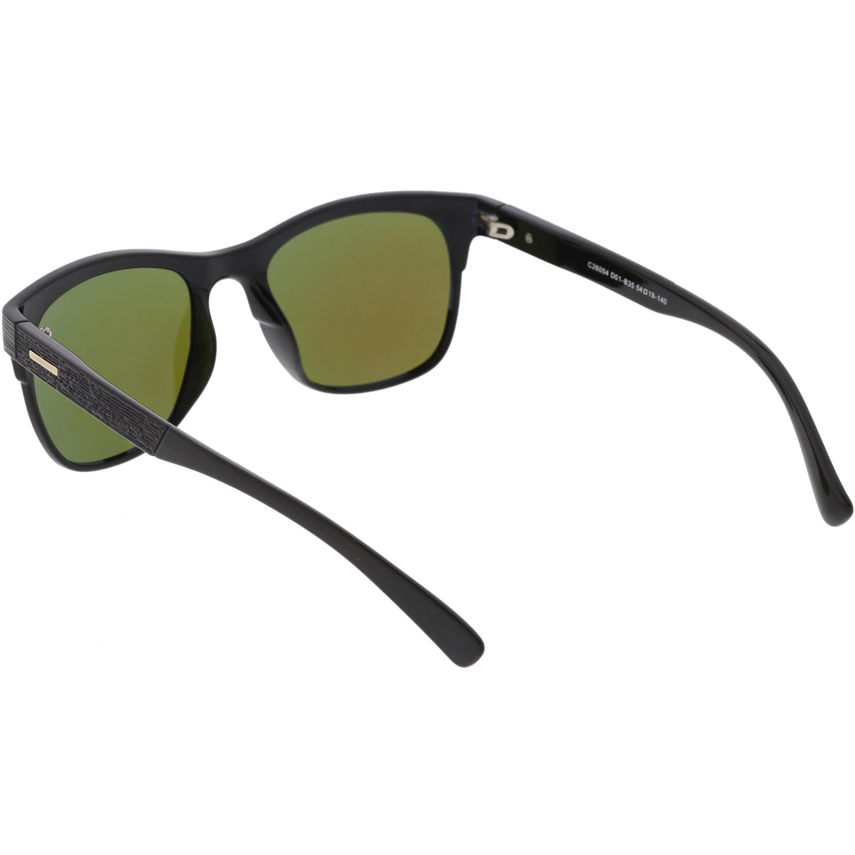 Polarized Lens Faux Wood Textured Horn Rimmed Square Sunglasses C889