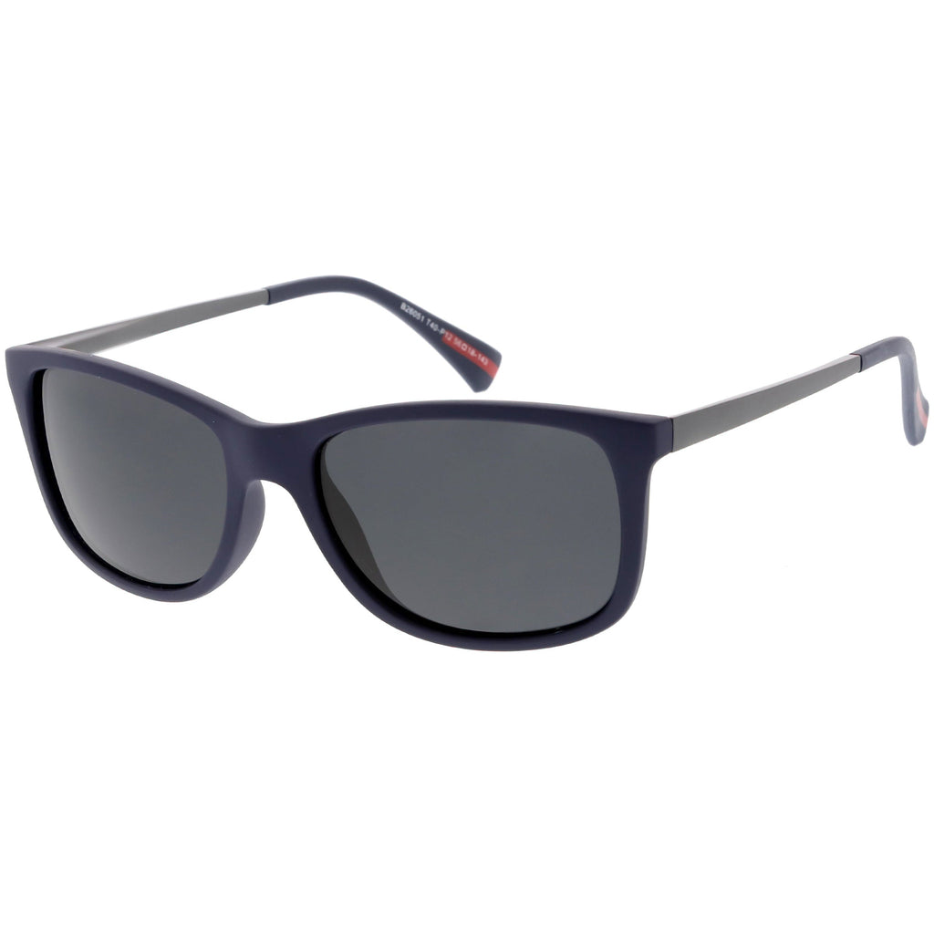 Classic Horn Rimmed Metal Arms Polarized Lens Square Sunglasses C891