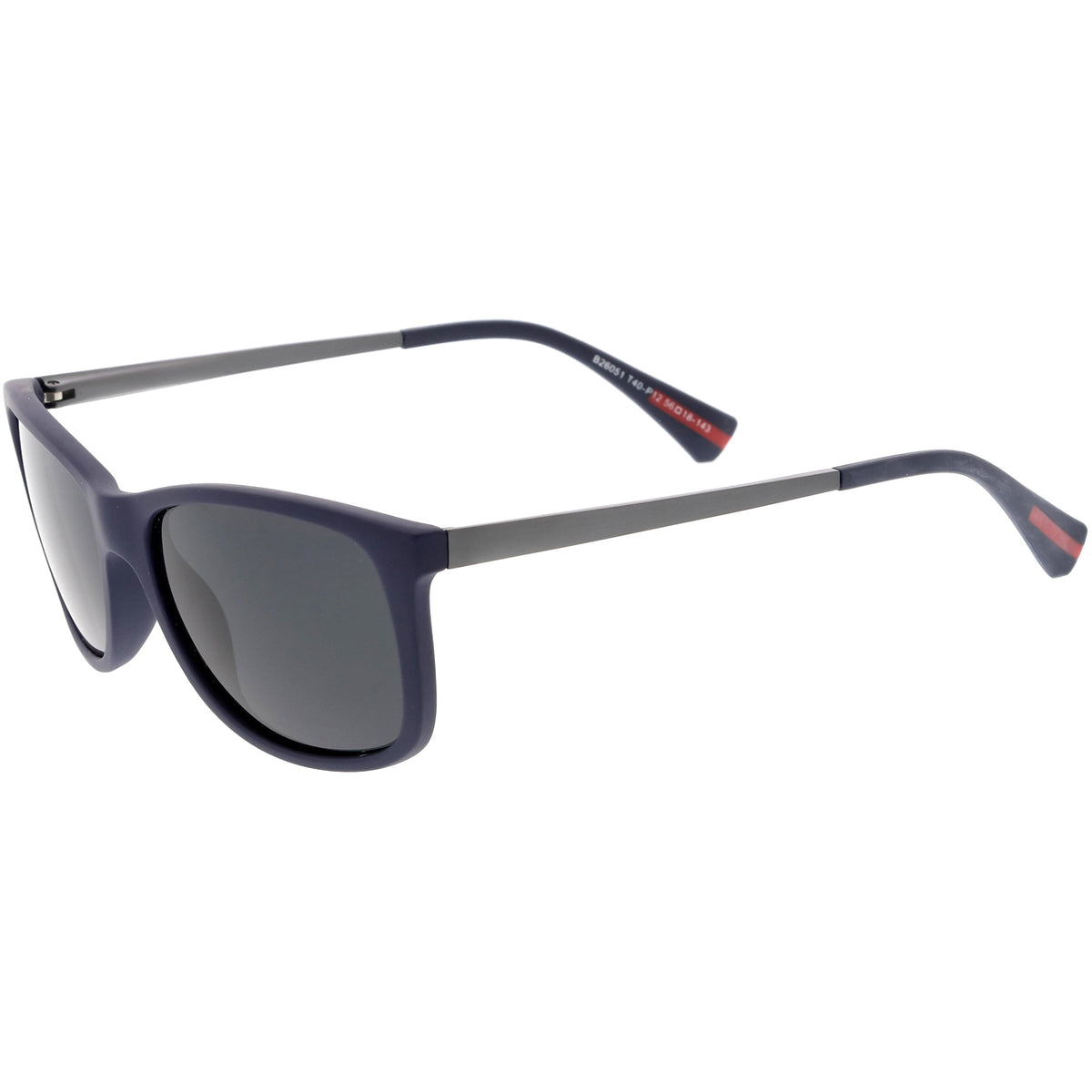 Classic Horn Rimmed Metal Arms Polarized Lens Square Sunglasses C891