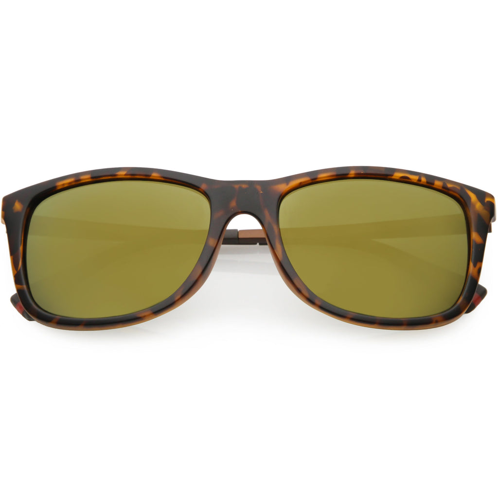 Classic Horn Rimmed Metal Arms Polarized Lens Square Sunglasses C891