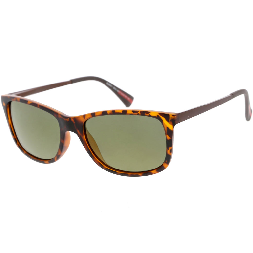 Classic Horn Rimmed Metal Arms Polarized Lens Square Sunglasses C891