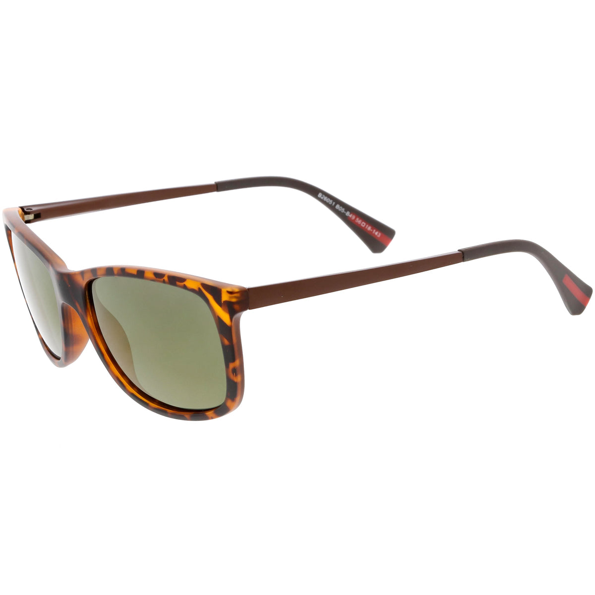 Classic Horn Rimmed Metal Arms Polarized Lens Square Sunglasses C891