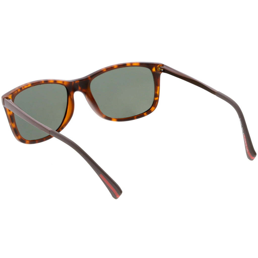 Classic Horn Rimmed Metal Arms Polarized Lens Square Sunglasses C891
