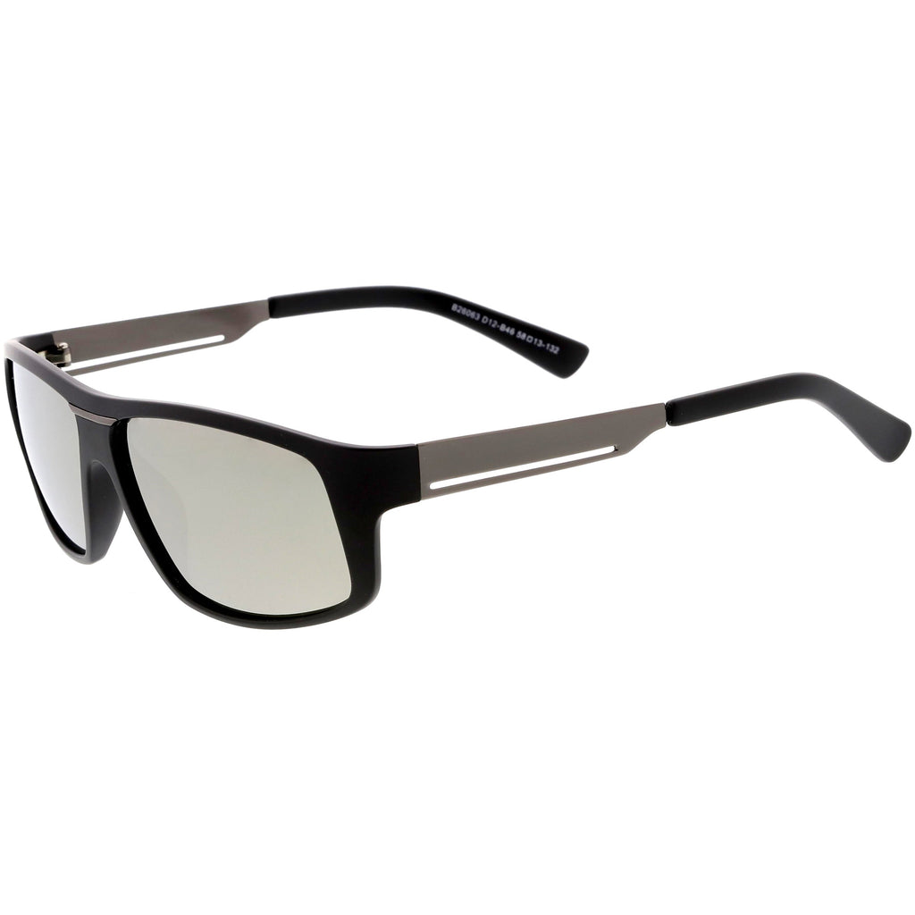 Lifestyle Flat Metal Arms  Polarized Lens Rectangle Sunglasses C892