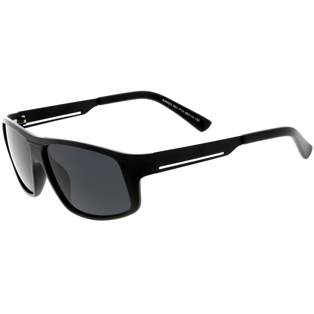 Lifestyle Flat Metal Arms  Polarized Lens Rectangle Sunglasses C892